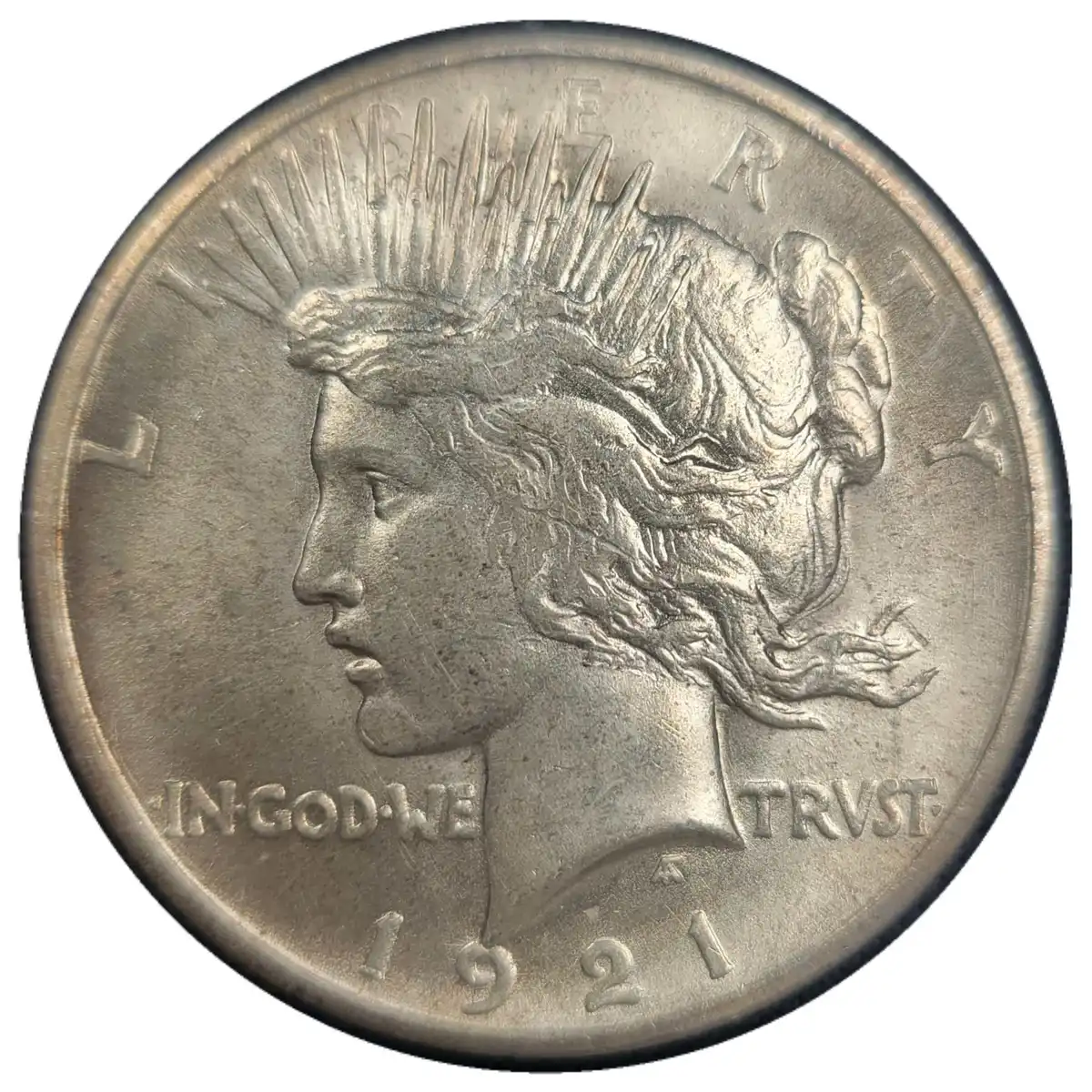1921-High-Relief-Peace-Dollar,-PCGS-MS-66,-Rainbow-Toned